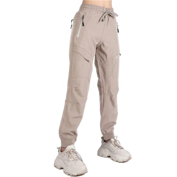 Women's Nude Athletic Hiking Cargo Joggers Outdoor Workout Lightweight‎  Pants - Picture 2 of 7